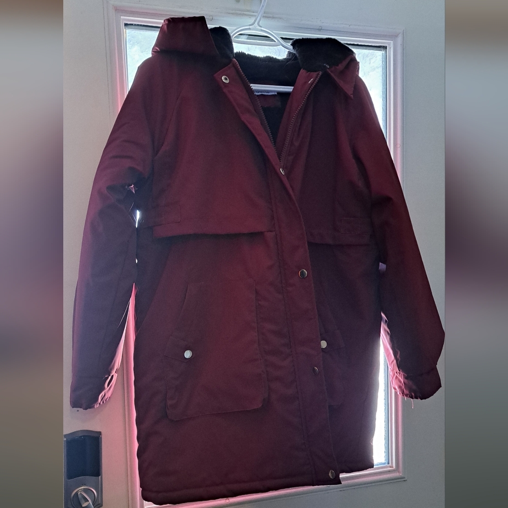 Women's Wine Red Maternity Jacket Large